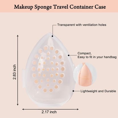 Real Perfection Makeup Sponge Set Blender Sponges, Latex-Free Beauty Makeup Sponges 7 pcs with 1 Travel Container Case for Blending Foundation Liquid Cream and Powder (Beige)