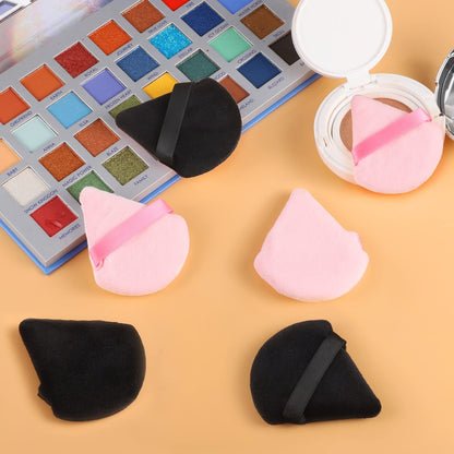 Pimoys 6 Pieces Powder Puff, Face Makeup Sponge Soft Velour Triangle Powder Puffs Beauty Sponge for Loose Powder (Black, Pink)